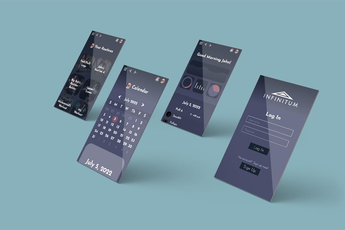 Infinitum Fitness App Mobile Mockup