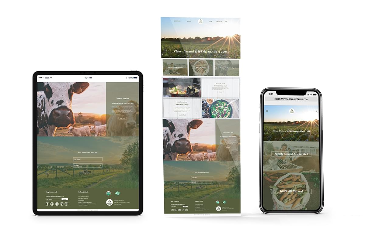 Organic Farms Website Responsive Mockups