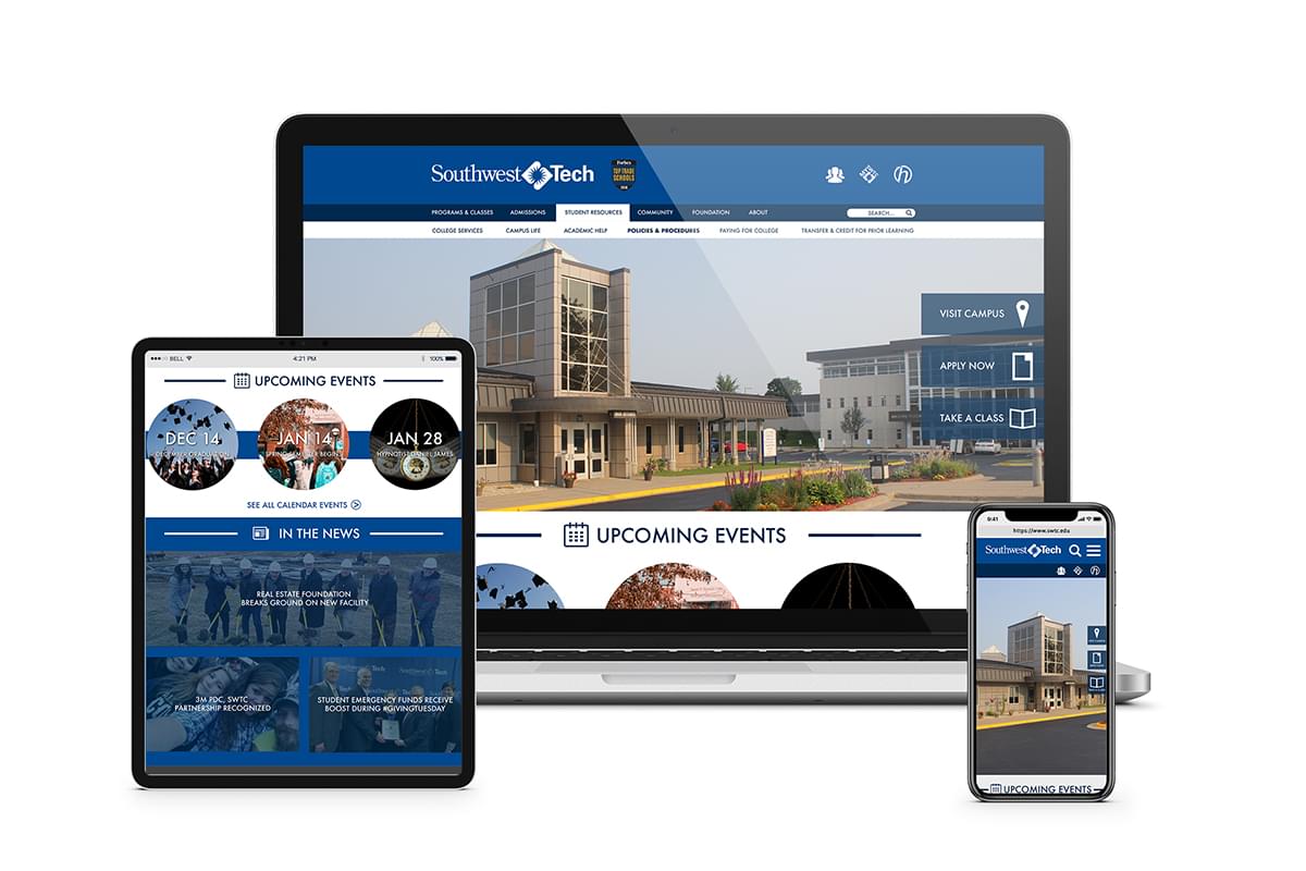 Southwest Tech Website Homepage Mockups