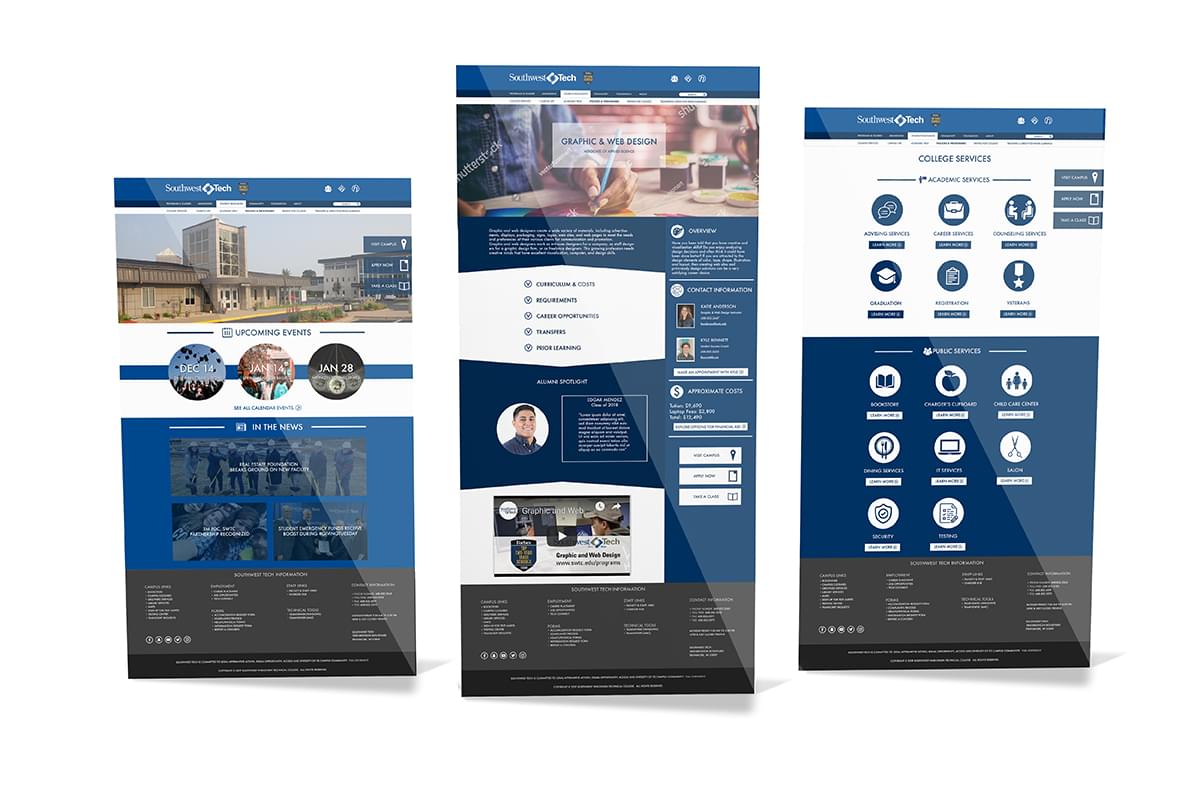 Southwest Tech Website Homepage Mockups